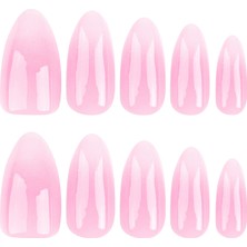 Tips Art Pembe Ombre Badem 24’lü Takma Tırnak Seti ve Zararsız Yapıştırıcı