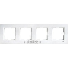 Karre Beyaz Dörtlü Çerçeve - 5 Adet