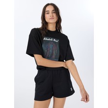 Hugo Bisiklet Yaka Düz Siyah Kadın T-Shirt 50540927