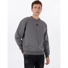 Hugo Bisiklet Yaka Gri Erkek Sweatshırt 50533689_DETTIL 10267272 01