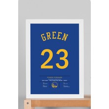 Draymond Green Forma Çerçeveli Tablo - Nba Golden State Warriors Jersey