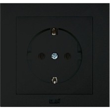 Vega Vantablack Topraklı Prız Çerçeve Dahıl Komple Ürün