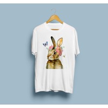 Oversize Tavşan Tasarım Unisex T-Shirt