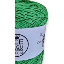 Ece Örgü Tasarım Atölyesi Yeşil Renkli,bükümlü, %100 Koton, El Örgü Ipi (200 Gr.)