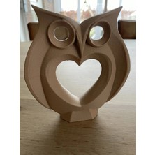 Sevimli Baykuş Dekorasyon Dekoratif Ürün Ahsap Katkılı Malzeme