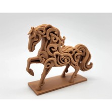 Ahşap Oymalı At Binicilik Masaustu Dekoratif 13CM