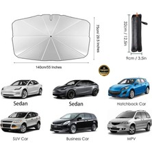 Toyota Auris 2013-2014-2015-2016-2017-2018 Bükülebilir Saplı Katlanabilir Oto Güneşlik Şemsiye  Uv Koruma & Isı Yalıtımı