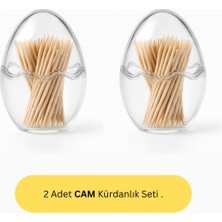 2'li Cam Yumurta Kürdanlık Seti