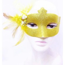 Altın Renk Simli Inci Maskesi