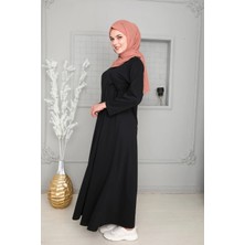 Yandan Bağlamalı Pratik Kadın Namaz Elbisesi Düz Renk