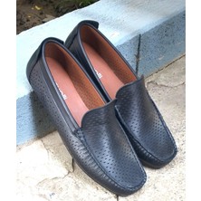Bagsshoes 15006 Bravelli Erkek Hakiki Deri Lazerli Loafer Günlük Ayakkabı