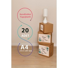 Çeyiz Kutusu Etiketleri - A4 ve Kişiye Özel * Mavi Çiçekli