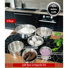 3'lü Çelik Kase ve Kaçerola Set 6 Parça