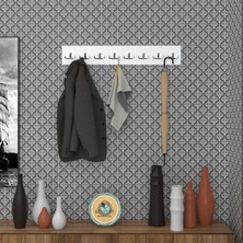 Kenzlife Askılık Tokadi Mat Beyaz Renk Suntalam 8 Adet Metal Krom Renk Portmanto