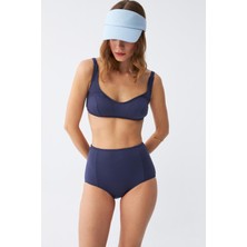 Akbeniz Kadın Basic Lacivert Pedli Yüksek Bel Bikini Takımı