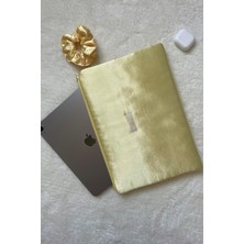 Tereyağ Sarısı Saten Tablet Çantası, Sarı Saten Tablet Kılıfı, Sarı Tablet Çantası