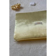 Tereyağ Sarısı Saten Tablet Çantası, Sarı Saten Tablet Kılıfı, Sarı Tablet Çantası