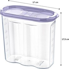 2 Kapaklı Ölçekli Erzak Kuru Gıda Saklama Kutusu Kabı - 17 Litre - SA935 (4767) - LKM8784-2311