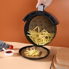 Lokal Marketing 100 Adet Airfryer Pişirme Kağıdı Tek Kullanımlık Hava Fritözü Yuvarlak Deli - LKM1070- 6370