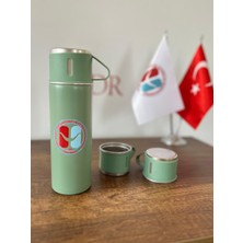 3 bardaklı Metal Termos