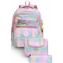 Kidessa 2055 Anatomik Sırtlı Yapılı Unisex Çocuk Ilkokul Beslenmeli Sırt Çantası - NKT02055-YEŞIL-TEK Ebat