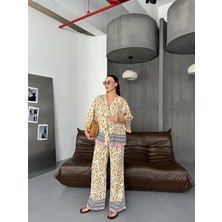 Kadın Desenli Ikili Kimono Takım