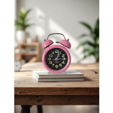 Metal Süper Yüksek Sesli Alarm Saati, Işıklı, Fosforlu, Gece Görünen Kadranlar, Sessiz Saniyeli