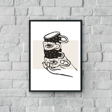 "addicted To Coffee" Poster Tablo (Çerçeveli)