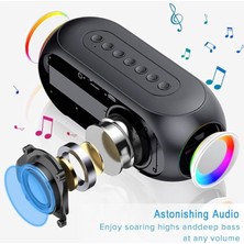 Teknofaji Multifonksiyonel Bluetooth Dijital Masa Saati Hoparlör+Rgb+Fm-Radio+Alarm Masa Saati