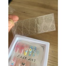 Hello Kitty 3D Figür Carmlı Kurdele Ribbon Çiçek 12 Adet Jel Görünümlü Lüx Kutulu Takma Tırnak