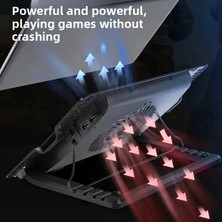 Teknofaji Laptop-Notebook Işıklı Ergostand Soğutucu Fan 5 Seviye Ayarlanabilir Yükseklik Çift USB