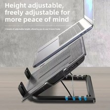 Teknofaji Laptop-Notebook Işıklı Ergostand Soğutucu Fan 5 Seviye Ayarlanabilir Yükseklik Çift USB