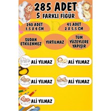 Okul Etiketi Kalem Defter Etiketi Uyuyan Sevimli Hayvanlar Özel Isimli Etiket 5 Figür - 285 Adet