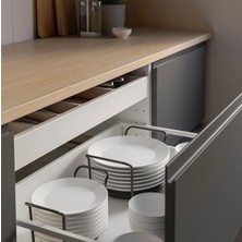 Çekmece Içi Çelik Tabaklık Yükseklik 14.5 cm Ikea Tabak Düzenleyici Organizer (Maksimum Tabak Çapı 23 Cm)