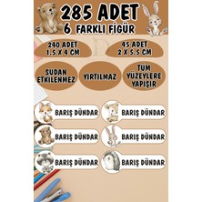 Okul Etiketi Kalem Defter Etiketi Orman Arkadaşları Özel Isimli Etiket 6 Figür - 285 Adet