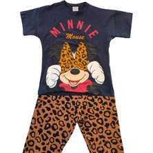Saklambaç Bebe Minnie Mouse Baskılı Kız Çocuk Alt Üst Tişort ve Şort Takımı - 2'li Yazlık Set