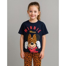 Saklambaç Bebe Minnie Mouse Baskılı Kız Çocuk Alt Üst Tişort ve Şort Takımı - 2'li Yazlık Set