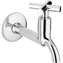 Artı Aç Kapa 4 Kollu Krom Çevirveli Musluk Duvardan Tek Girişli