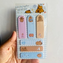 Capybara Kapibara Figür Postit Yapışkanlı Not Kağıt Etiket Seti