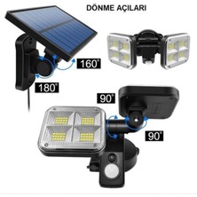 Teknofaji Solar Aydınlatma Lamba Güneş Enerjili 120LED Şarjlı Hareket Sensörlü,Dış Mekan,Bahçe,Garaj
