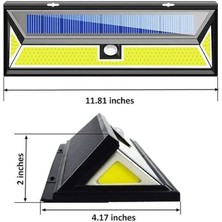 TeknoFaji Solar 180 LED Güneş Enerjili Kumandalı 3 Modlu Duvar Lambası
