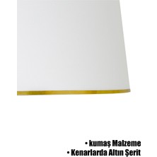 Beyaz Gold Şeritli Lambader Şapkası