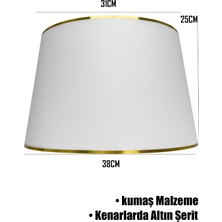 Beyaz Gold Şeritli Lambader Şapkası