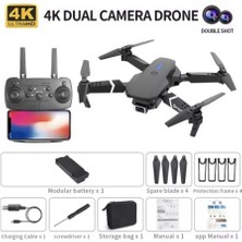 Hk Tech E88 Kumandalı Katlanabilir Drone, Profesyonel Hd Kamera, Wifi, Fpv Fotoğraf Quadcopter Selfie Drone
