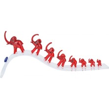 Büyük Kristal Yedili Fil Kırmızı Biblo Dekoratif Aksesuar Dekorasyon