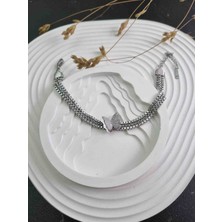 Silver Kelebekli Çelik Bileklik