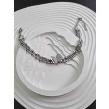 Silver Kelebekli Çelik Bileklik