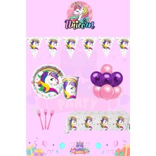 Unicorn 4 Kişilik Ekonomik Doğum Günü Parti Seti