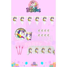 Unicorn 24 Kişilik Mini Doğum Günü Parti Seti