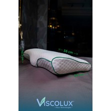 Servikal Boyun Destekli Ortopedik Yastık - Boyun Düzleşmesi Visco Yastık 56X34X10,5 Yeşil